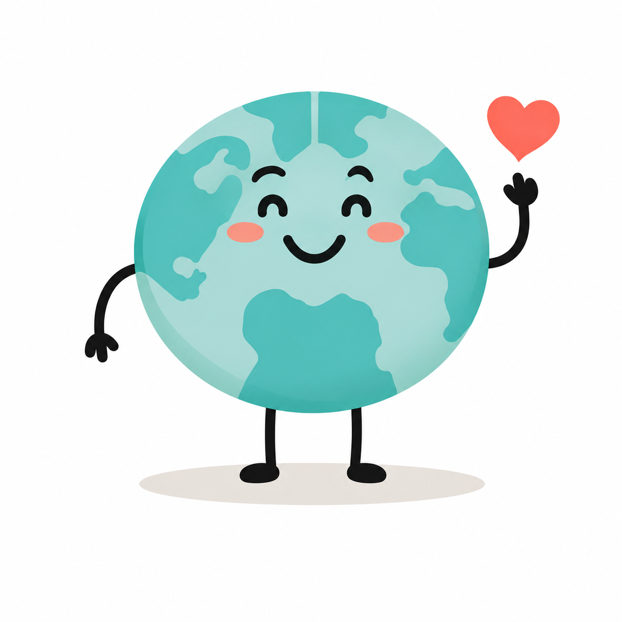 Vrolijke wereldbol met een hartje